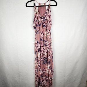 Lush Pink Floral Maxi Dress